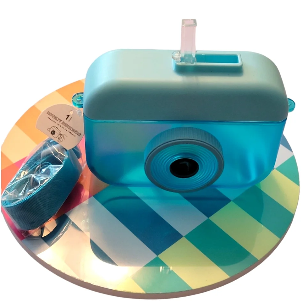 Target Bullseye Playground Blue Camera Sip Bottle NWT Viral Cup 15.2 fl oz